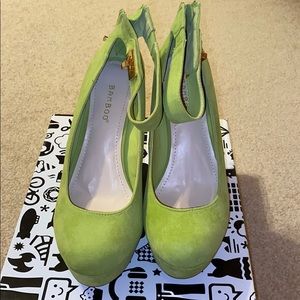 Lime green high heels